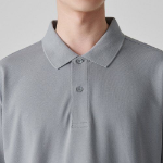 [Cool Standard] Relaxed Fit Piqué Polo Shirt [Light Grey]