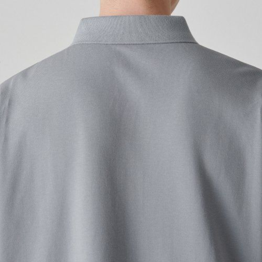 [Cool Standard] Relaxed Fit Piqué Polo Shirt [Light Grey]