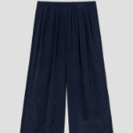 KUHO Shirring Wide Fit Pants - Navy