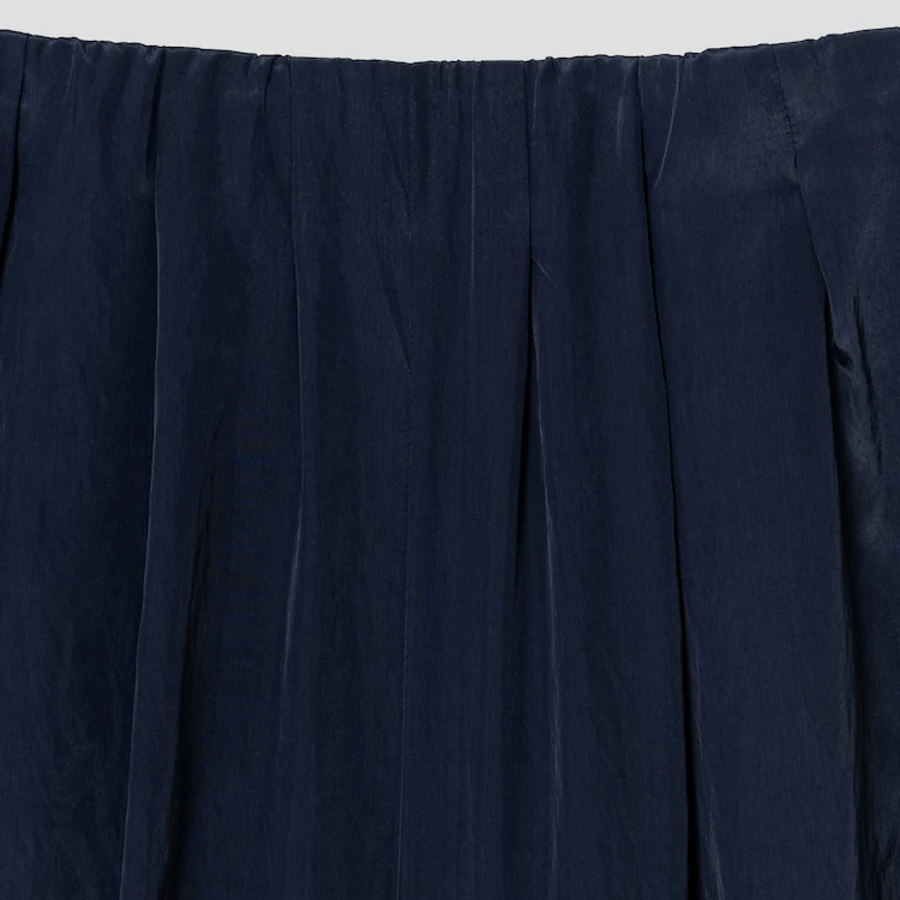 KUHO Shirring Wide Fit Pants - Navy