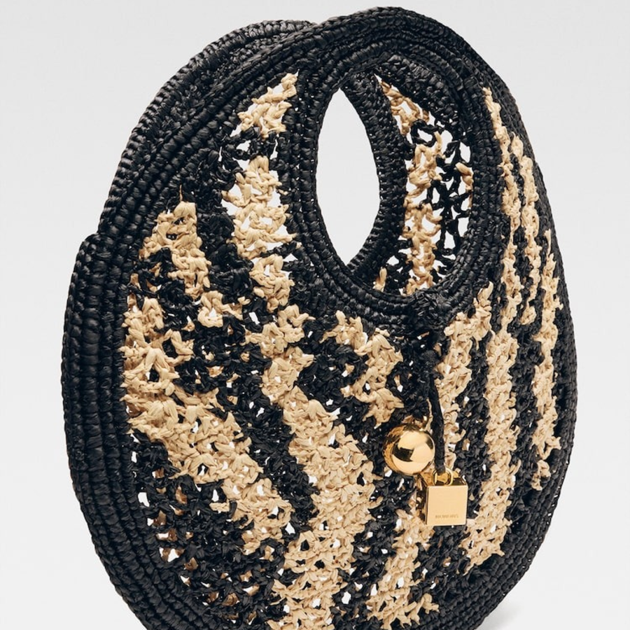 JACQUEMUS Le Petit Rond Spiaggia - Natural / Black