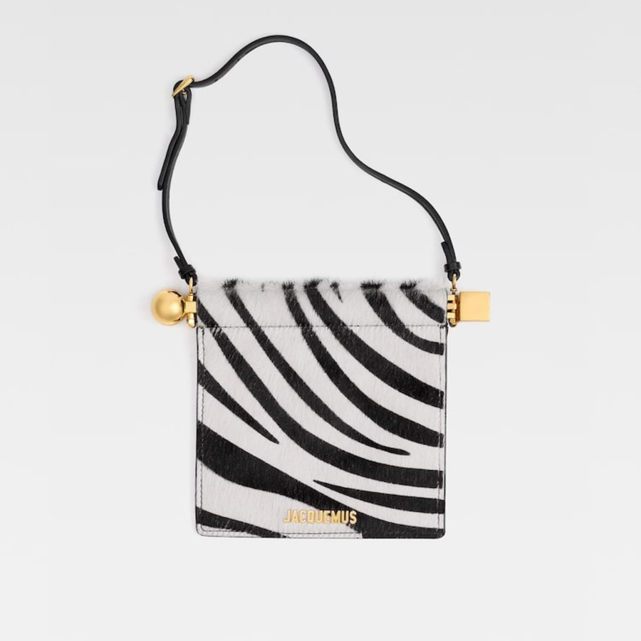 JACQUEMUS Le Porte Rond Carre - Black And White Zebra