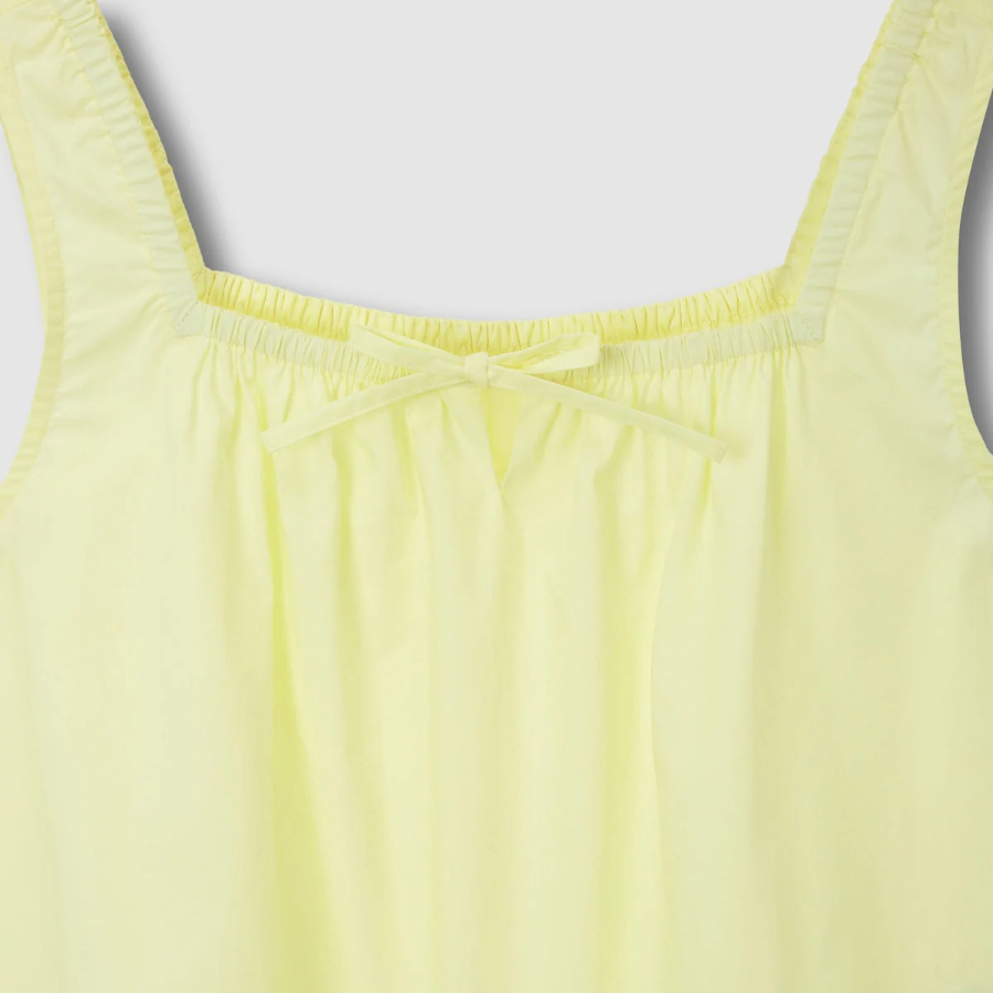 JAJU 60's Cotton Shirring Sleeveless Pajama Set (Yellow) — свежесть и лёгкость для летнего отдыха