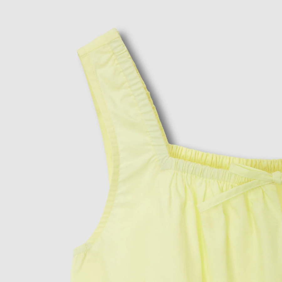 JAJU 60's Cotton Shirring Sleeveless Pajama Set (Yellow) — свежесть и лёгкость для летнего отдыха