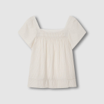 JAJU Seersucker Shirring Short-Sleeve Pajama Set (Light Beige) — лёгкость и комфорт в жаркие дни