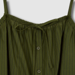JAJU Cotton Stripe Sleeveless Pajama Set (Dark Khaki) — удобство и стиль в каждой детали