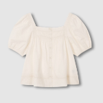 JAJU Eyelet Short-Sleeve Pajama Set (Ivory) — невесомый комфорт и нежный стиль для тёплых дней