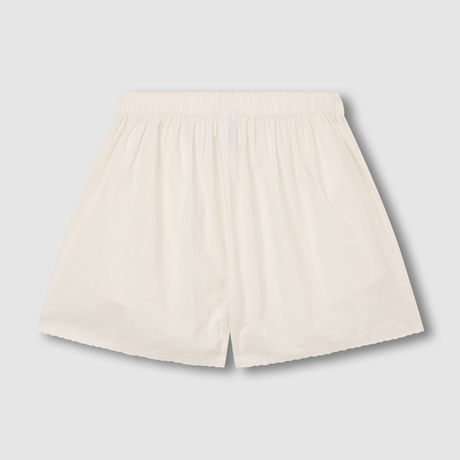 JAJU Eyelet Short-Sleeve Pajama Set (Ivory) — невесомый комфорт и нежный стиль для тёплых дней