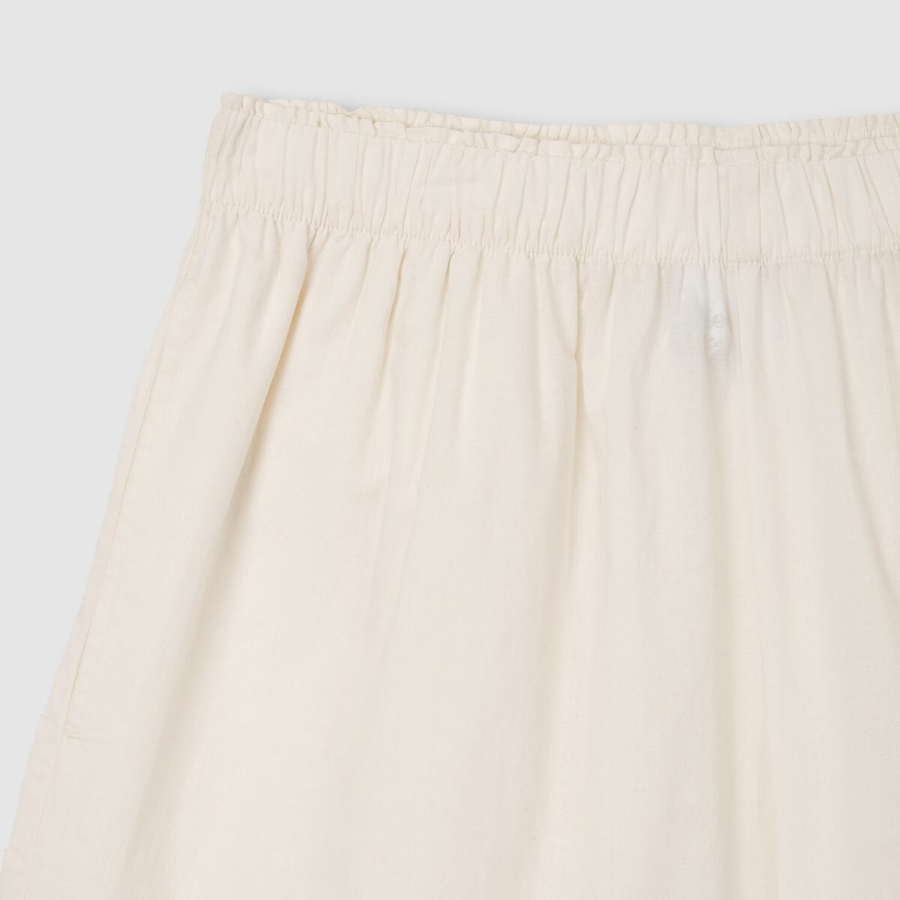 JAJU Eyelet Short-Sleeve Pajama Set (Ivory) — невесомый комфорт и нежный стиль для тёплых дней