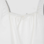 JAJU 60-Count Cotton Shirred Sleeveless Pajama Set (White) — деликатная простота и свобода движений