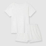 JAJU Pointelle Short-Sleeve Lounge Set (White) — домашний уют в минималистичном стиле
