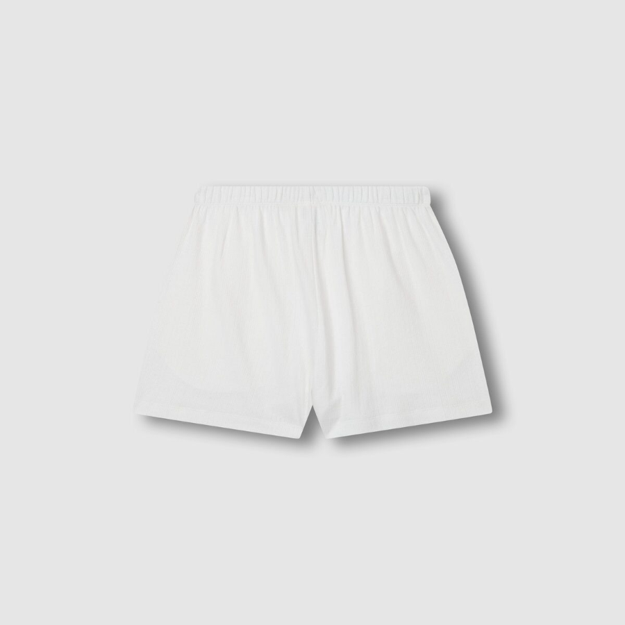 JAJU Pointelle Short-Sleeve Lounge Set (White) — домашний уют в минималистичном стиле