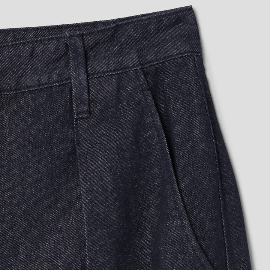 KUHO Cotton Tuck Tapered Pants (Denim) – Blue