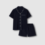 JAJU Summer Double Cotton 3-Piece Pajama Set (Navy) — лёгкость и комфорт на каждый вечер