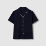 JAJU Summer Double Cotton 3-Piece Pajama Set (Navy) — лёгкость и комфорт на каждый вечер