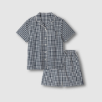 JAJU Seersucker 5-Piece Pajama Set (Light Navy) — идеальный выбор для комфортных летних вечеров