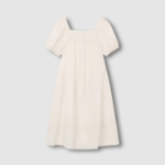 JAJU Eyelet Short-Sleeve Pajama Dress (Ivory) — нежность и комфорт в каждой детали