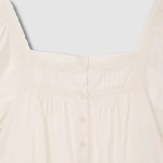 JAJU Eyelet Short-Sleeve Pajama Dress (Ivory) — нежность и комфорт в каждой детали