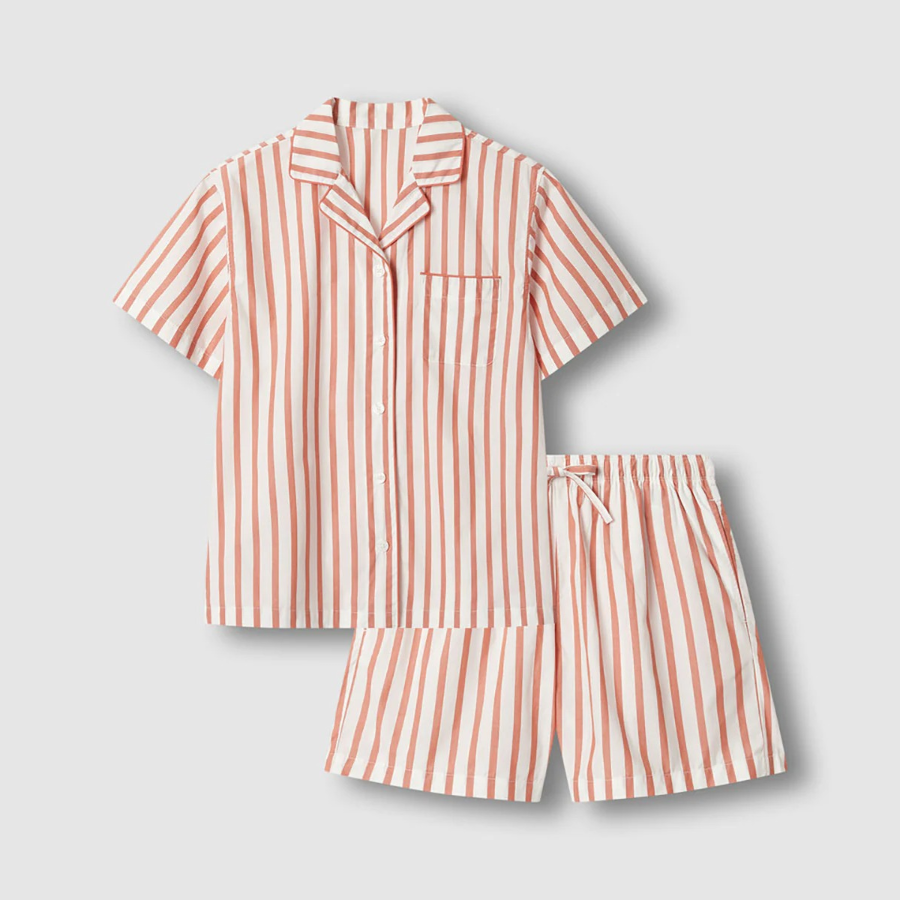 JAJU 60's Cotton 3-Piece Pajama Set (Light Orange) — мягкость и лёгкость для летнего отдыха
