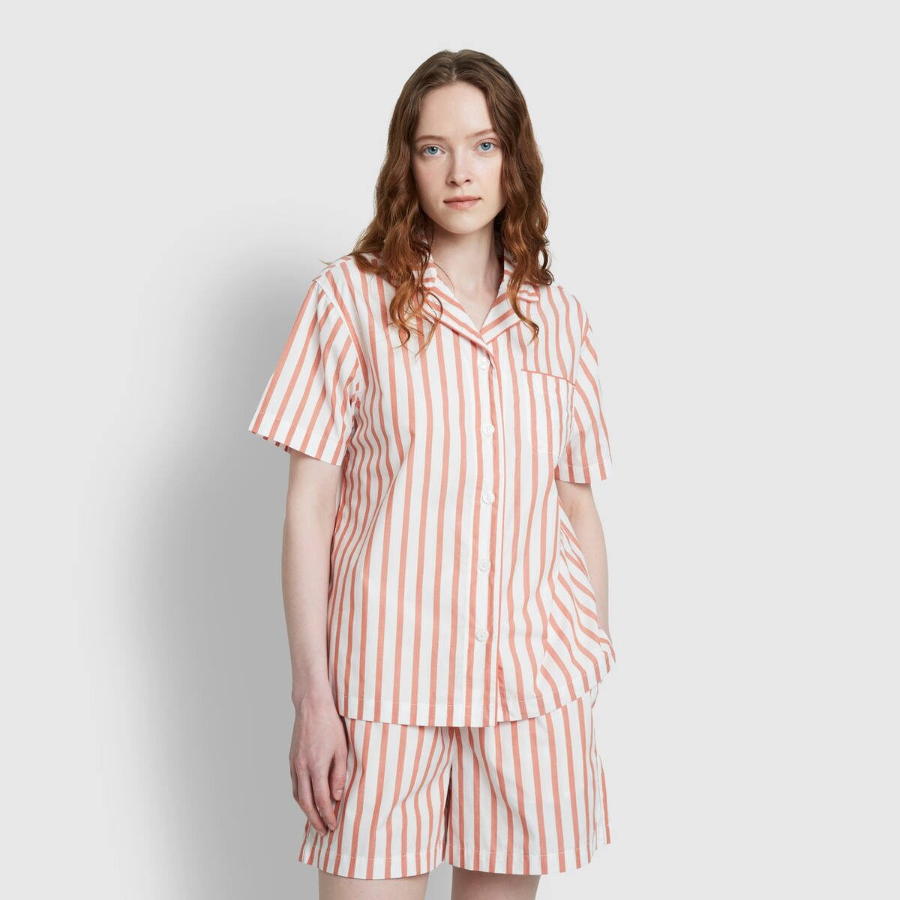 JAJU 60's Cotton 3-Piece Pajama Set (Light Orange) — мягкость и лёгкость для летнего отдыха