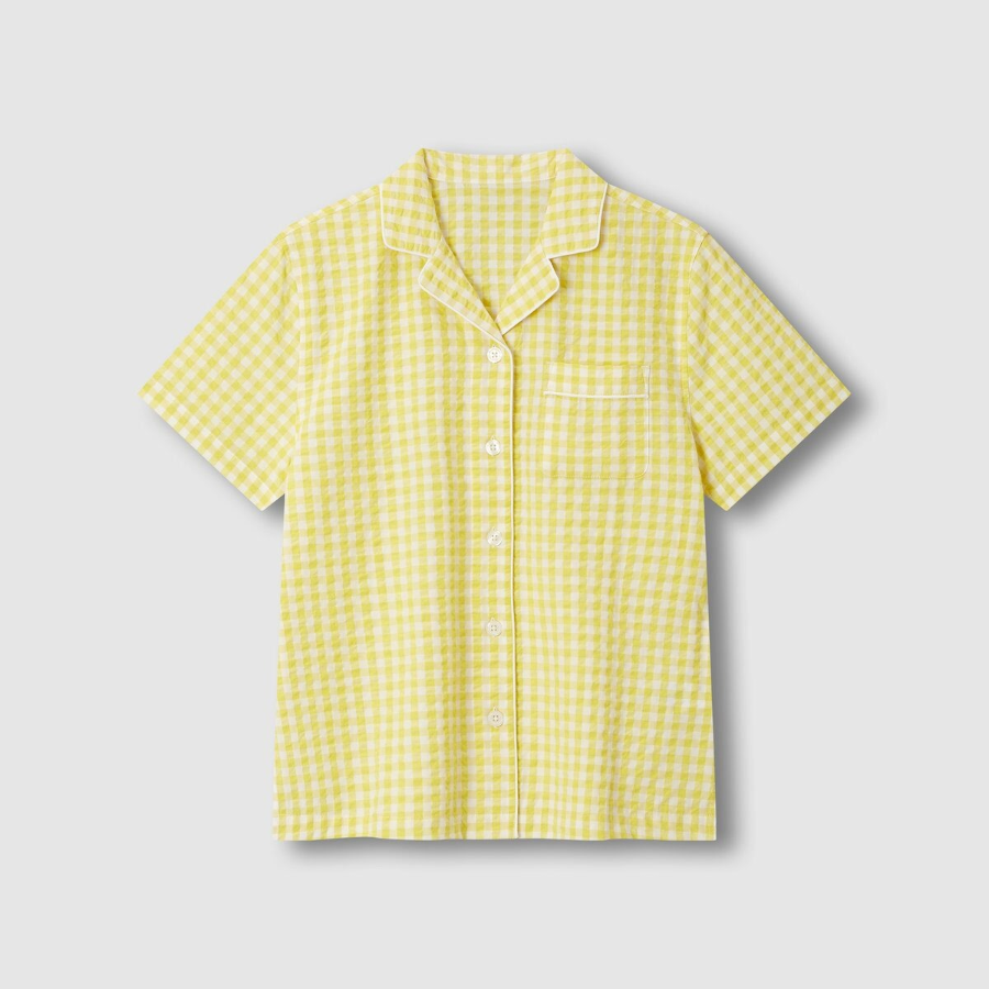 JAJU Seersucker 5-Part Pajama Set (Yellow) — лёгкость и прохлада для летних ночей