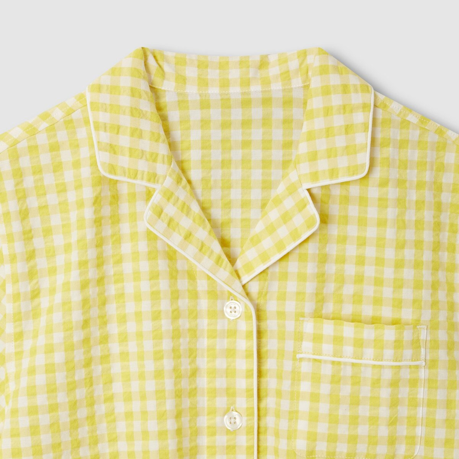 JAJU Seersucker 5-Part Pajama Set (Yellow) — лёгкость и прохлада для летних ночей