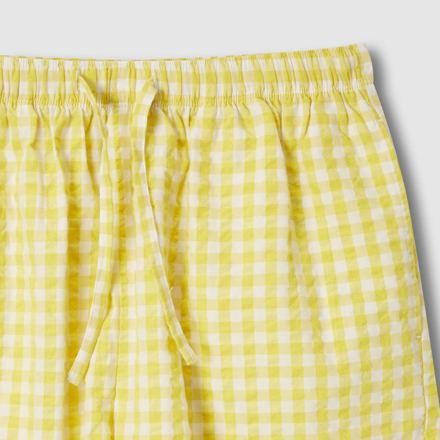 JAJU Seersucker 5-Part Pajama Set (Yellow) — лёгкость и прохлада для летних ночей