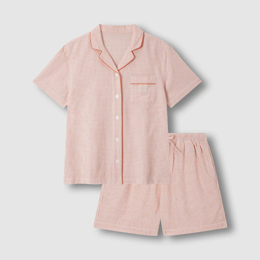 JAJU Cotton Rayon 3-Piece Pajama Set (Light Orange) — мягкость и лёгкость для летнего сна