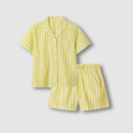 JAJU 60s Cotton 3-Piece Pajama Set (Yellow) — лёгкость и комфорт на каждый вечер