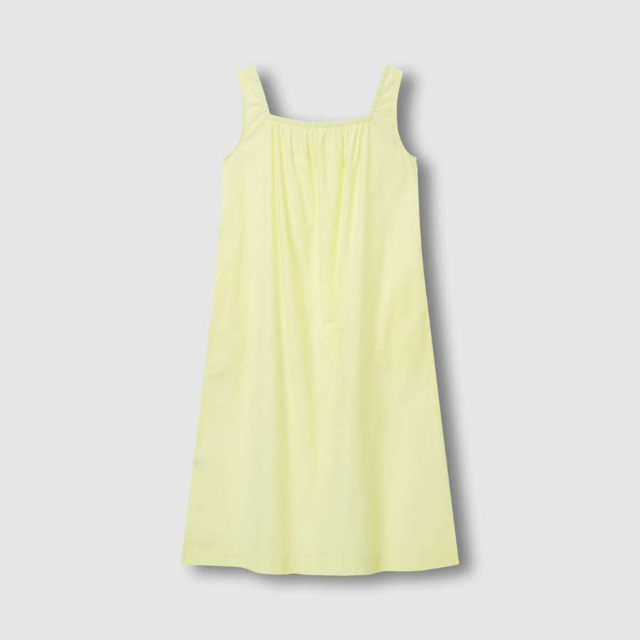 JAJU 60s Cotton Shirred Sleeveless Pajama Dress (Yellow) — нежность и комфорт для тёплых ночей