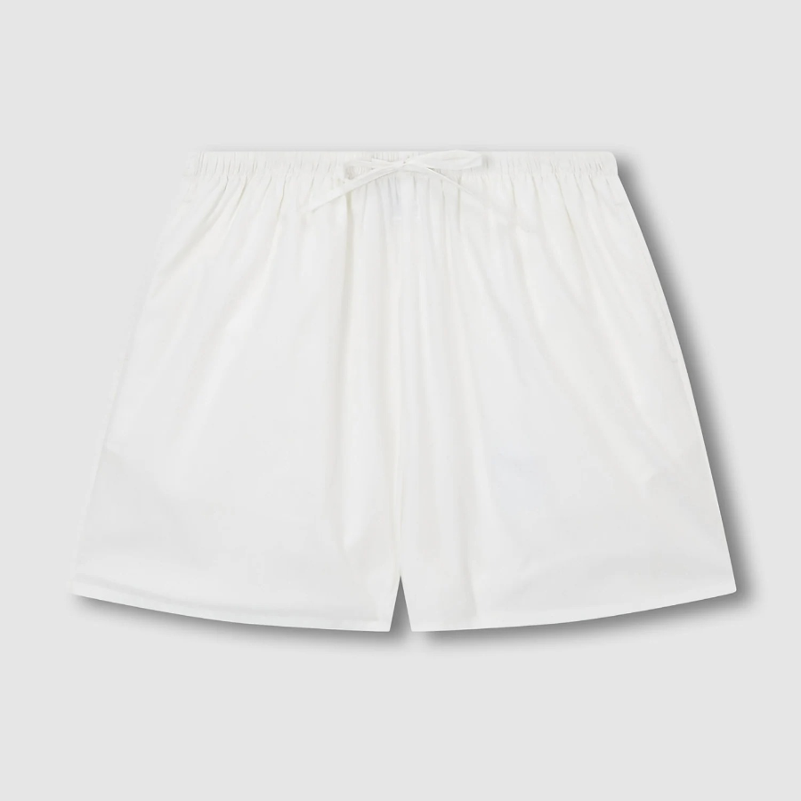 JAJU 60s Cotton Shirred 3-Part Pajama Pants (White) — комфорт и лёгкость для домашнего отдыха