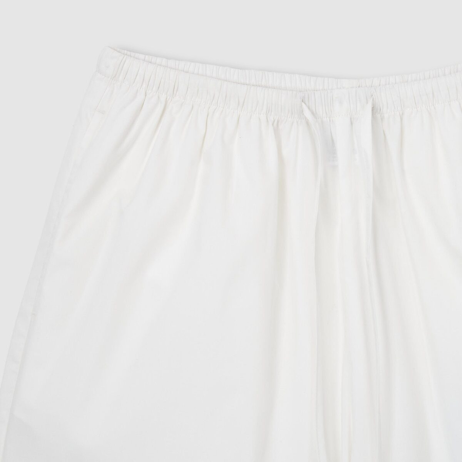 JAJU 60s Cotton Shirred 3-Part Pajama Pants (White) — комфорт и лёгкость для домашнего отдыха