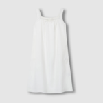 JAJU 60s Cotton Shirred Sleeveless Pajama Dress (White) — нежность и комфорт для летних ночей