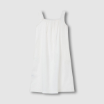 JAJU 60s Cotton Shirred Sleeveless Pajama Dress (White) — нежность и комфорт для летних ночей