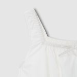 JAJU 60s Cotton Shirred Sleeveless Pajama Dress (White) — нежность и комфорт для летних ночей