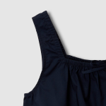 JAJU 60s Cotton Shirred Sleeveless Pajama Shirt (Navy) — лёгкость и комфорт в лаконичном исполнении