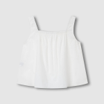 JAJU 60s Cotton Shirred Sleeveless Pajama Shirt (White) — базовая лёгкость и абсолютный комфорт