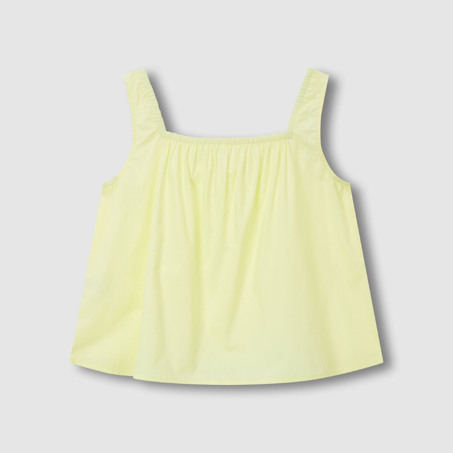 JAJU 60s Cotton Shirring Sleeveless Pajama Shirt (Yellow) — лёгкость и комфорт на каждый вечер