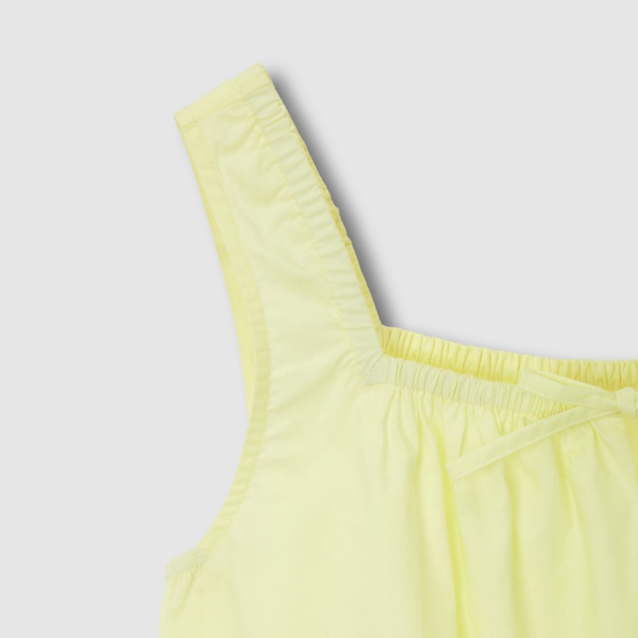 JAJU 60s Cotton Shirring Sleeveless Pajama Shirt (Yellow) — лёгкость и комфорт на каждый вечер