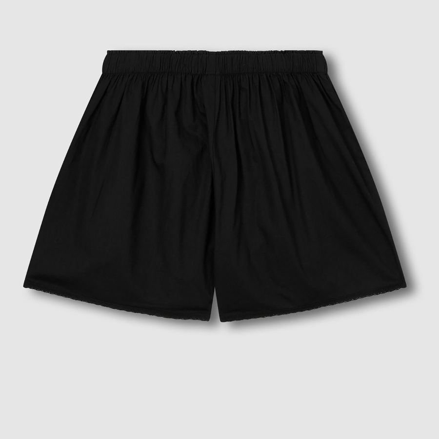 JAJU Eyelet 3-Part Pajama Shorts (Black) — комфорт и стиль в каждой детали