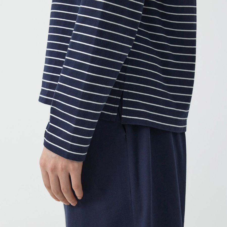 JAJU Smart Cotton Long Sleeve Pajama T-Shirt (Navy) — уют и функциональность на каждый день