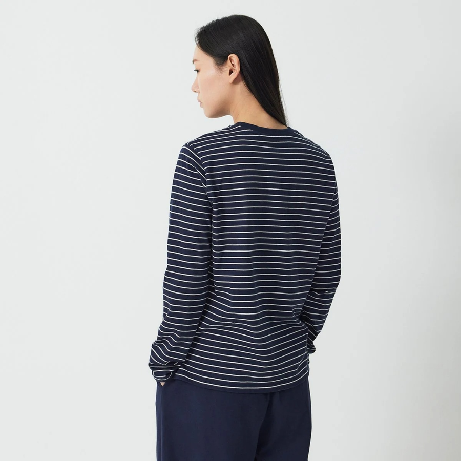 JAJU Smart Cotton Long Sleeve Pajama T-Shirt (Navy) — уют и функциональность на каждый день