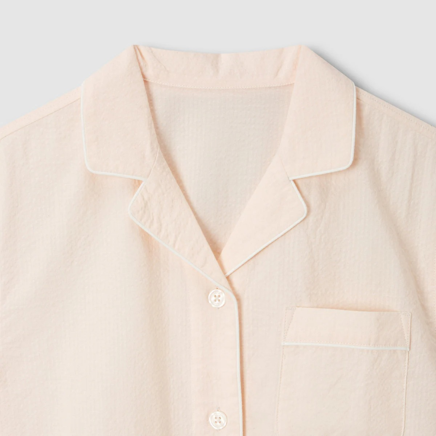 JAJU Seersucker 5-Part Pajama Set (Pink) — лёгкость и комфорт в летнем исполнении