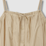 JAJU Cotton Stripe Sleeveless Pajama Dress (Dark Beige) — комфорт и элегантность для домашнего отдыха