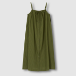 JAJU Cotton Stripe Sleeveless Pajama Dress (Dark Khaki) — комфорт и стиль для домашнего отдыха
