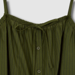 JAJU Cotton Stripe Sleeveless Pajama Shirt (Dark Khaki) — лёгкость и стиль для комфортного отдыха