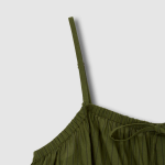 JAJU Cotton Stripe Sleeveless Pajama Shirt (Dark Khaki) — лёгкость и стиль для комфортного отдыха