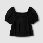 JAJU Eyelet Short Sleeve Pajama Shirt (Black) — элегантность и комфорт для отдыха