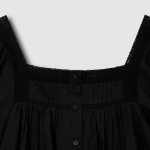 JAJU Eyelet Short Sleeve Pajama Shirt (Black) — элегантность и комфорт для отдыха