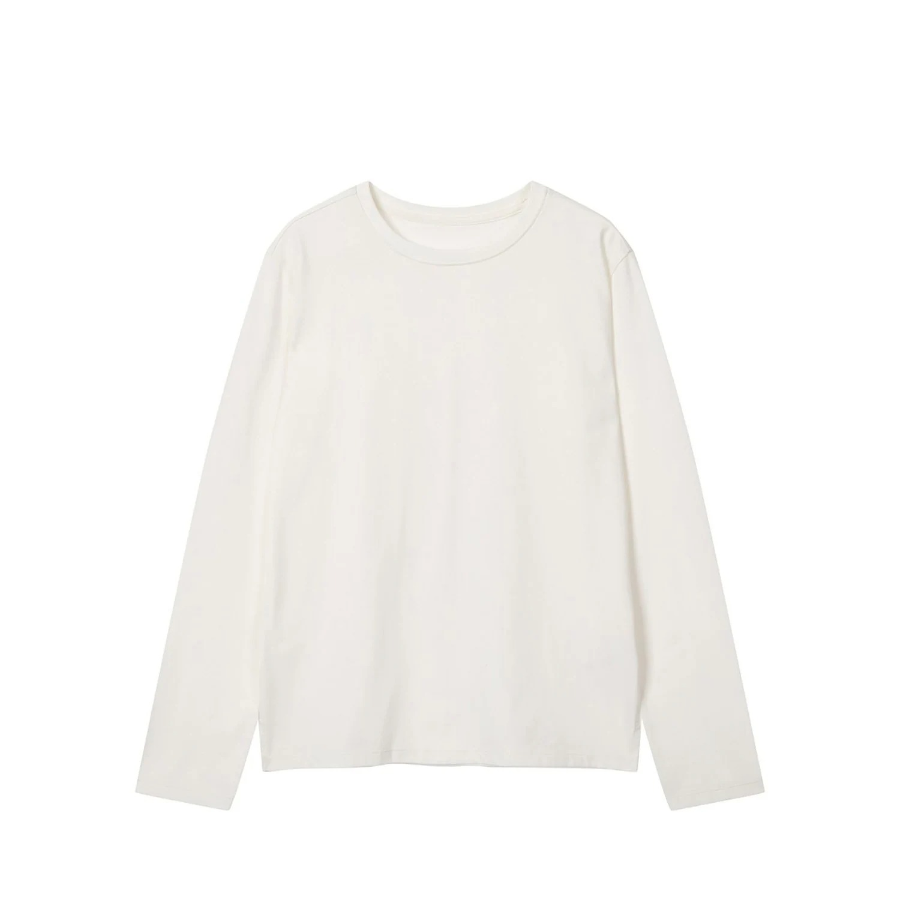 JAJU Smart Cotton Round Neck Long Sleeve Pajama T-Shirt (Ivory) — комфорт и мягкость на каждый день